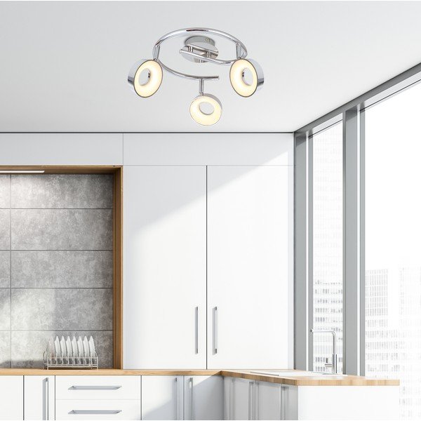 Plafoniera LED in argento lucido 40x40 cm Isla - Candellux Lighting-image-1