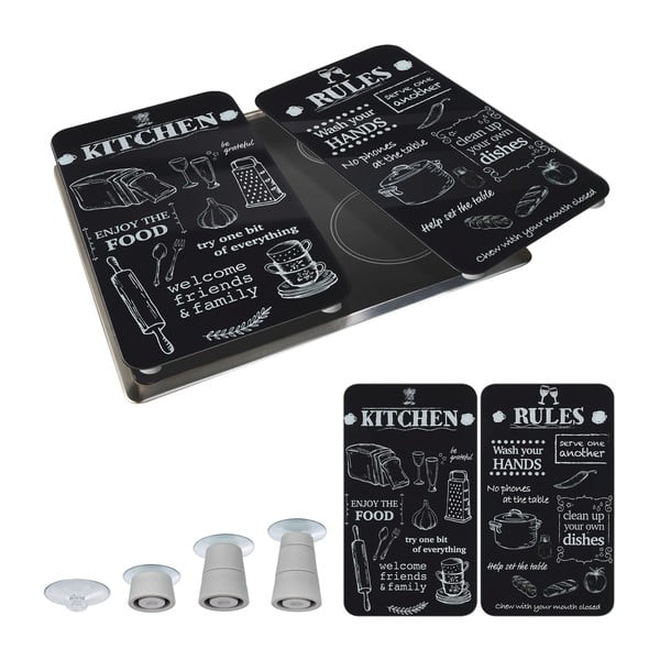 Coprifuoco in vetro temperato in set da 2 52x30 cm Kitchen Rules - Maximex-image-2