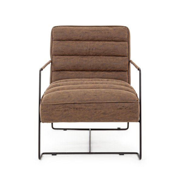 Poltrona marrone con rivestimento in finta pelle Brianna – Bizzotto-image-2