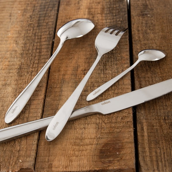 Posate argentate in acciaio inox 24 pz Mirror – Orion-image-3