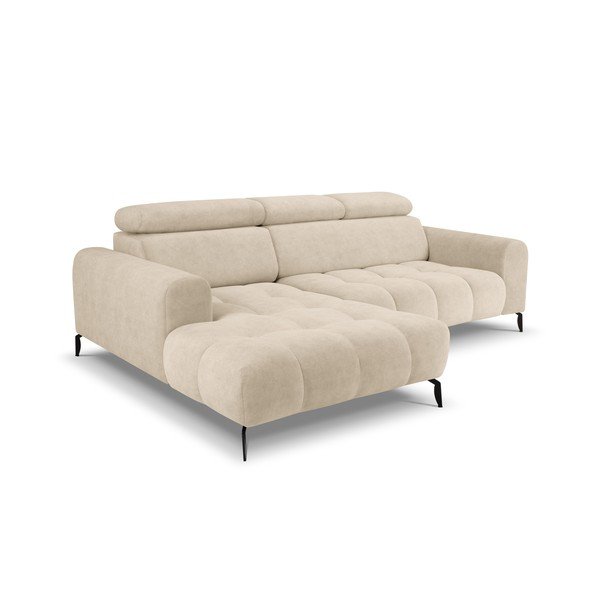 Divano angolare in velluto beige (angolo sinistro) Nico - Milo Casa-image-3