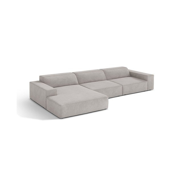 Divano angolare componibile grigio chiaro (con penisola a sinistra/con chaise lounge) Jodie – Micadoni 