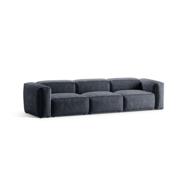Divano blu polveroso con rivestimento in velluto a coste 364 cm Bergamo – Cosmopolitan Design-image-2