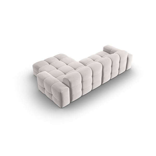 Divano angolare in velluto grigio chiaro (angolo destro) Kendal - Micadoni Home-image-4