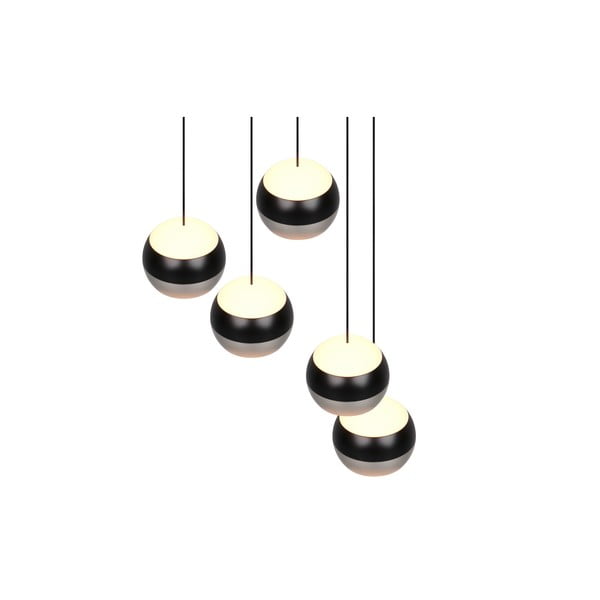 Lampadario LED nero e argentato ø 30 cm Orbit – Trio Select-image-4