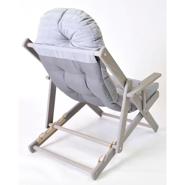 Sedia a sdraio pieghevole da giardino in legno grigio Borneo - Rojaplast-image-2