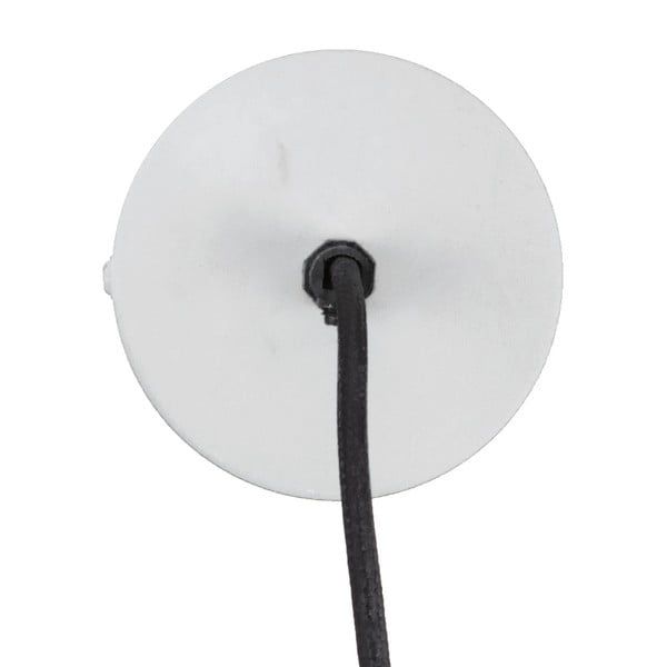 Bílé závěsné svítidlo s dřevěným detailem Leitmotiv Farm, ⌀ 41 cm-image-1