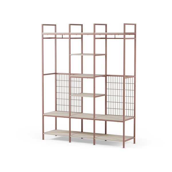 Armadio color terracotta in acciaio a giorno 140x179,5x40 cm Amara – Marckeric