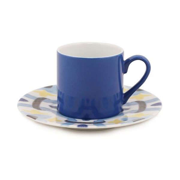 Set di 4 tazze e piattini Geometric, 90 ml - Kütahya Porselen-image-4