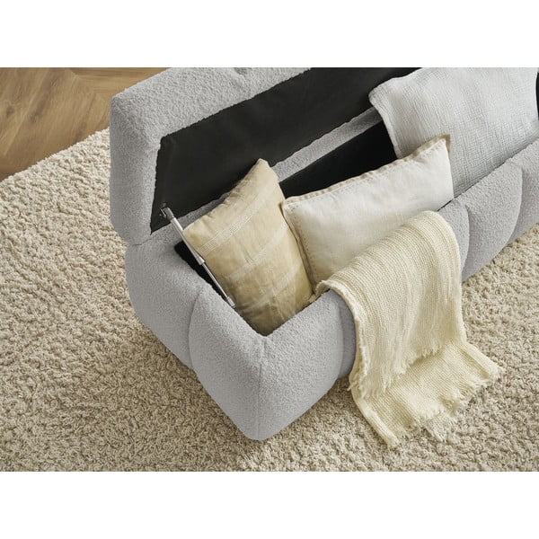 Panca grigio chiaro in tessuto bouclé Mont Blanc - Bobochic Paris-image-4