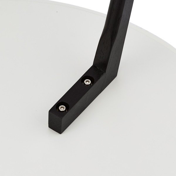 Tavolino bianco e nero con gambe in rovere , Ø 80 cm Life - Furnhouse-image-2