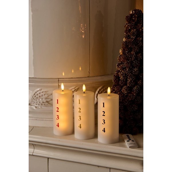 Candela a LED con alimentazione a batteria (altezza totale 15 cm)  Sille Advent – Sirius-image-3