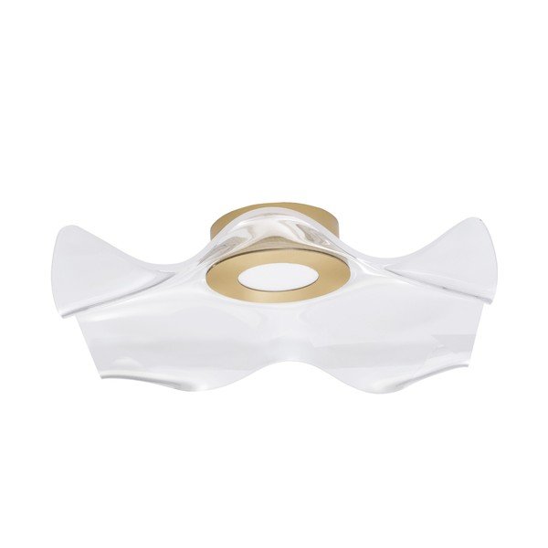 Plafoniera LED dorata in alluminio con paralume in vetro acrilico 50x50 cm Siderno – Nova Luce