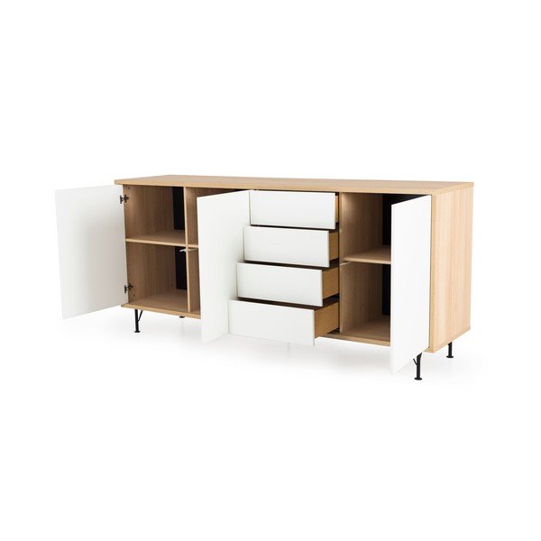 Cassettiera bianca Flow, lunghezza 217 cm - Tenzo-image-2