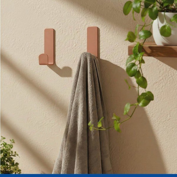 Set di ganci senza foratura marroni in acciaio inox 2 pz Lizan – Wenko-image-2