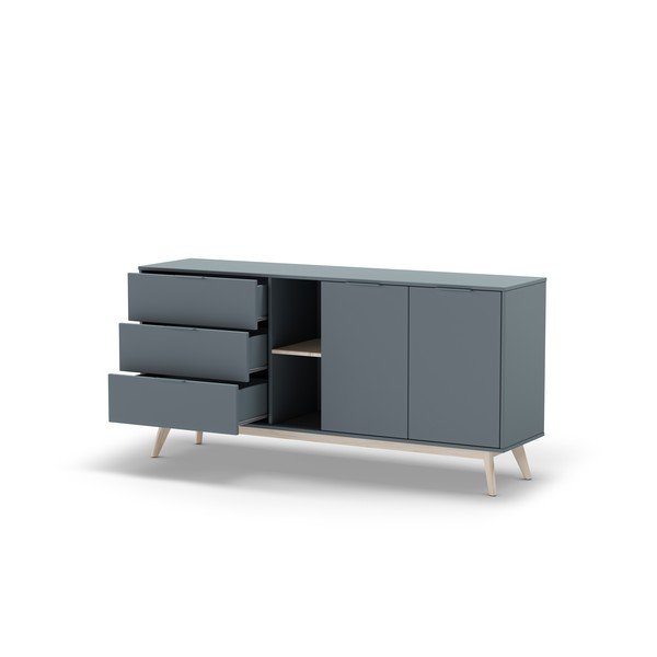 Cassettiera verde polveroso 165x80x40 cm Pisco – Marckeric-image-2