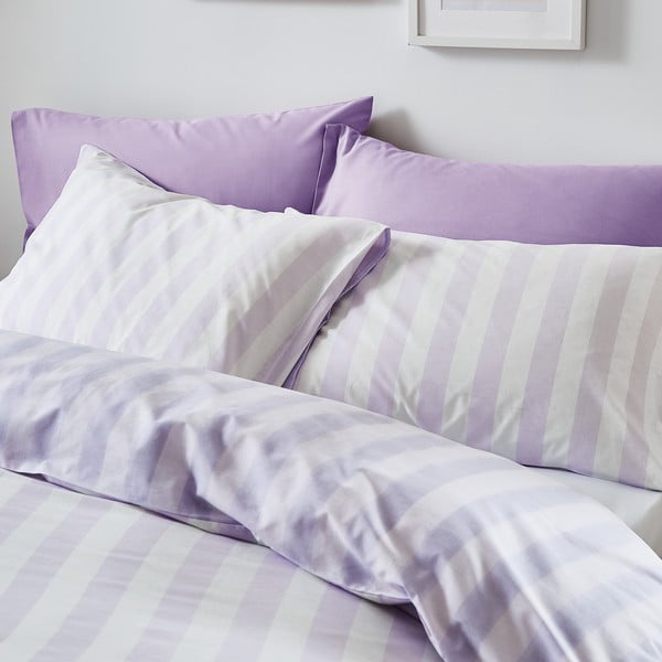 Set copripiumino e federa bianco e lavanda per letto singolo 135x200 cm Stripe Tease – Sassy B-image-3