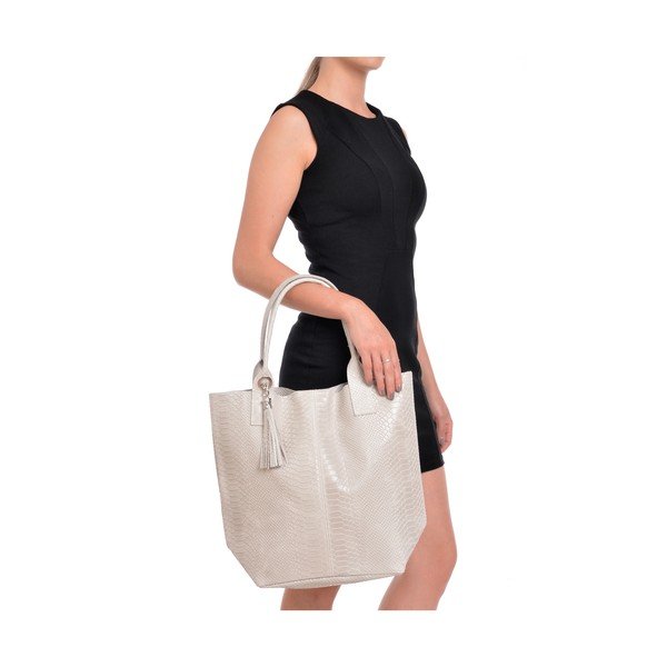 Borsa shopper in pelle beige Lola - Renata Corsi-image-4