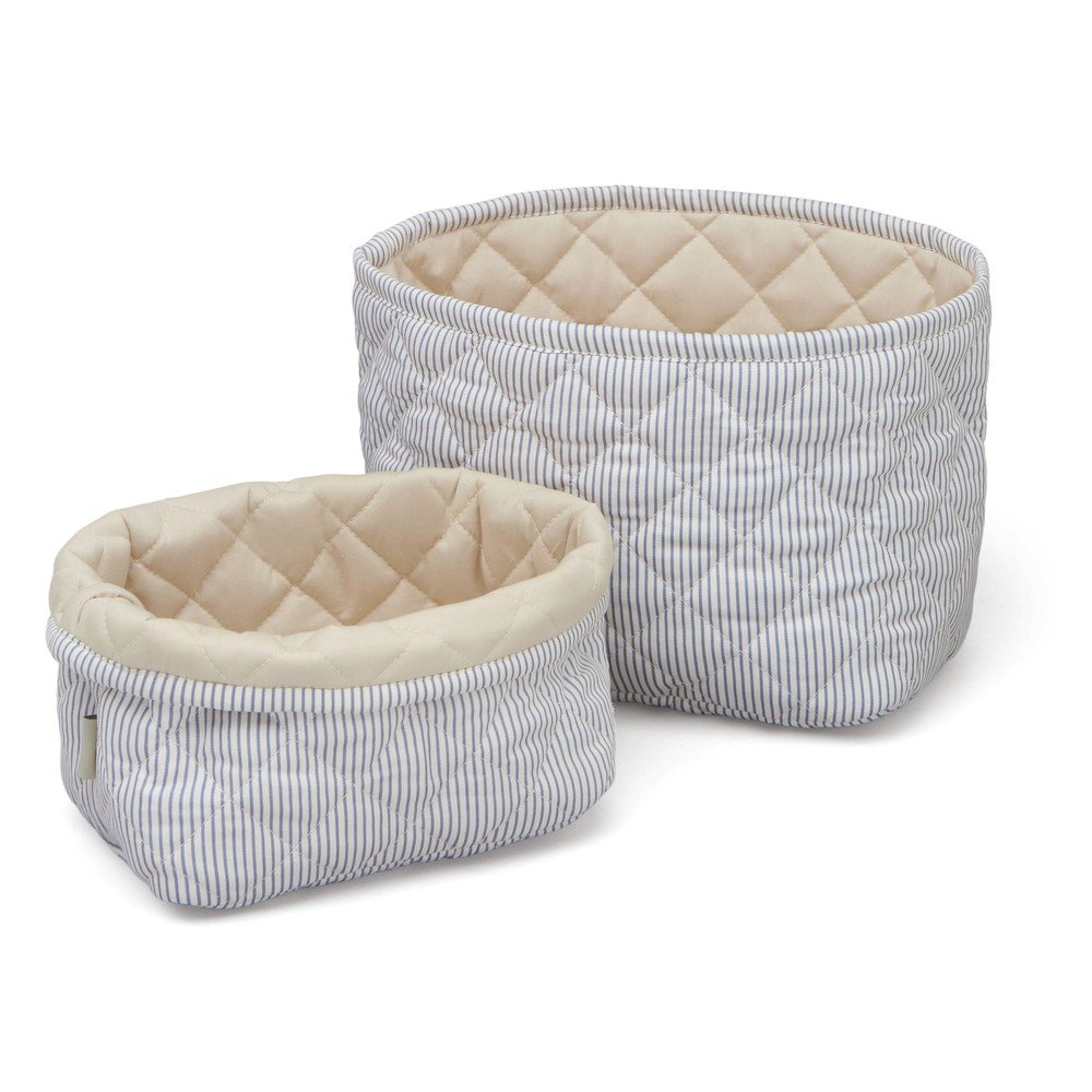 Ceste per giochi in set da bambini azzurre in tessuto 2 pz Classic Stripes Blue, Praline – Cam Cam Copenhagen | Ceste per giocattoli