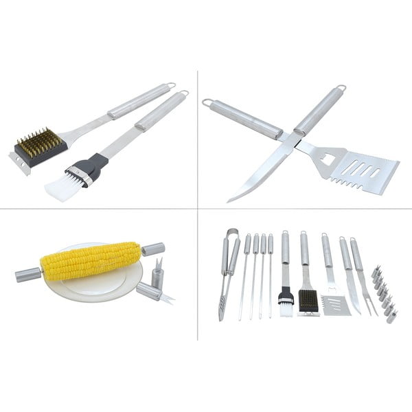 Set di 18 utensili per grigliare in una valigetta in alluminio - Cattara-image-2