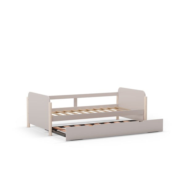 Letto per bambini in legno di pino crema con letto estraibile 90x190 cm Enola - Marckeric-image-3