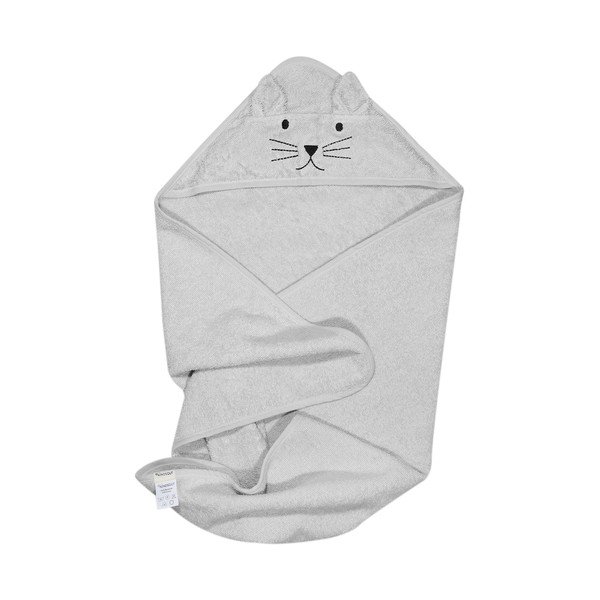 Asciugamano grigio in cotone con cappuccio 76x76 cm - Kindsgut-image-2