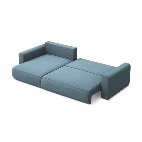 Divano angolare azzurro allungabile/con contenitore (con penisola a sinistra/con chaise lounge) Kapua – Makamii-image-4