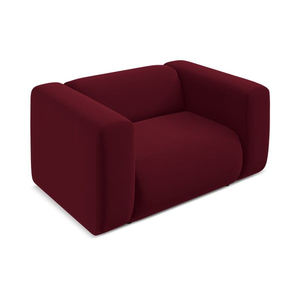Poltrona burgundy con rivestimento in velluto Ekahi – Makamii-image-3
