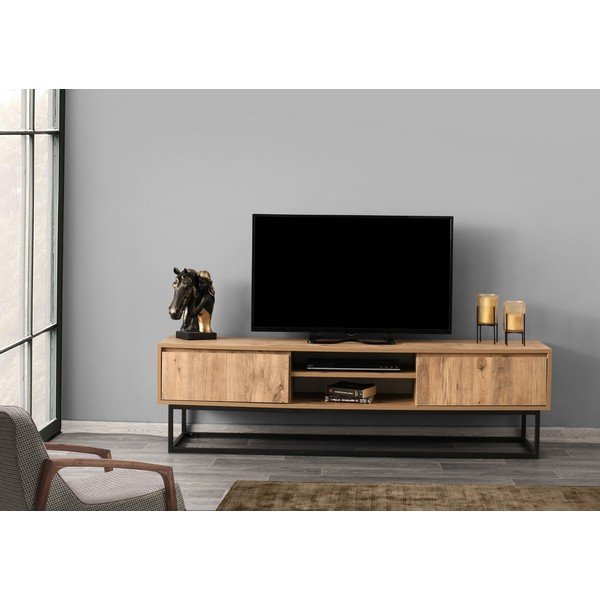 Tavolo TV in pino decorato, larghezza 180 cm Belinda - Kalune Design-image-2