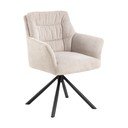 Sedia da pranzo beige in imbottito con braccioli Alonso – Actona