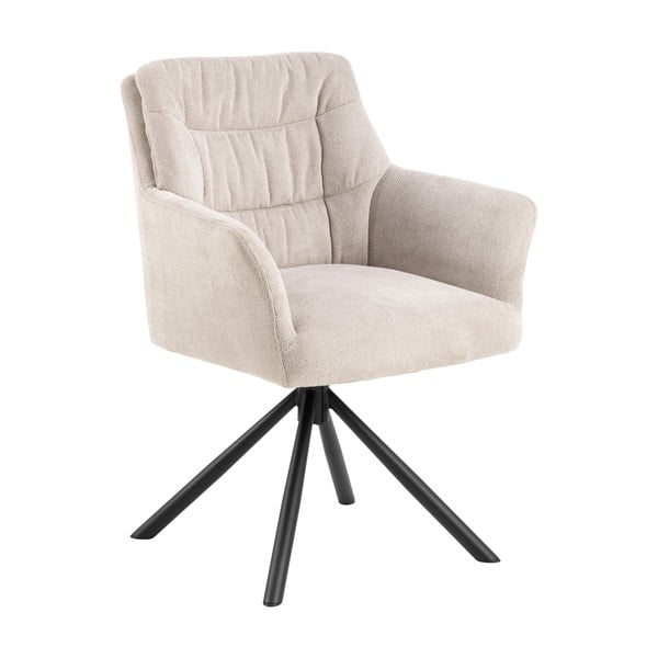 Sedia da pranzo beige in imbottito con braccioli Alonso – Actona