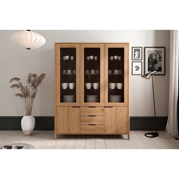 Vetrina in legno di quercia di colore naturale 140x188 cm Twig - The Beds-image-1