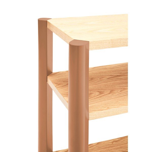 Scaffale color mattone/colore naturale chiaro con effetto rovere 126x84x43 cm Bona – Teulat-image-3