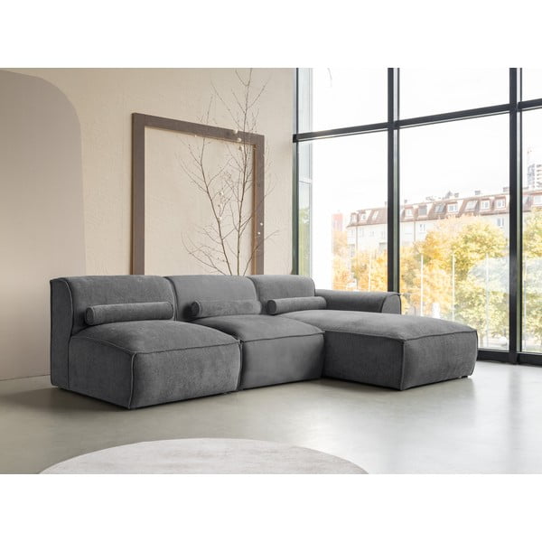 Divano angolare componibile grigio (con penisola a destra) Flex Felix – Miuform-image-3