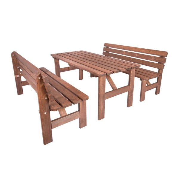 Panchina da giardino in legno marrone Miriam - Rojaplast-image-3