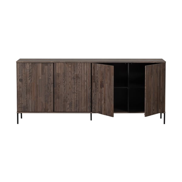 Cassettiera marrone con effetto frassino 200x85x44 cm Gravure – WOOOD-image-1