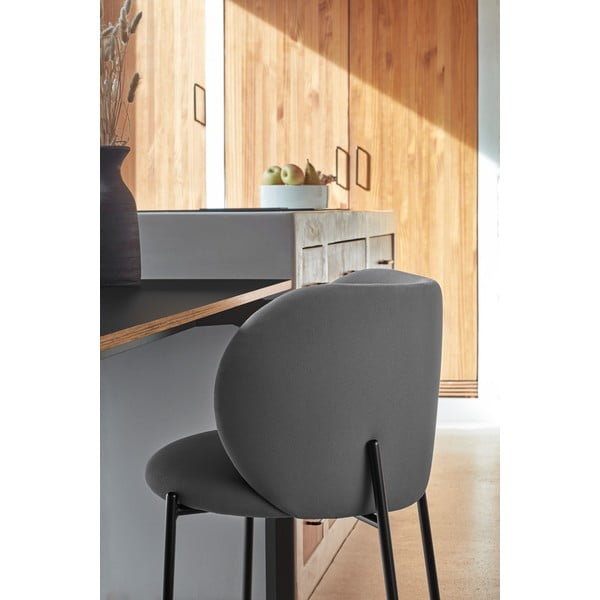 Set di sedie da pranzo grigio scuro in imbottito 2 pz Mogi – Teulat-image-1