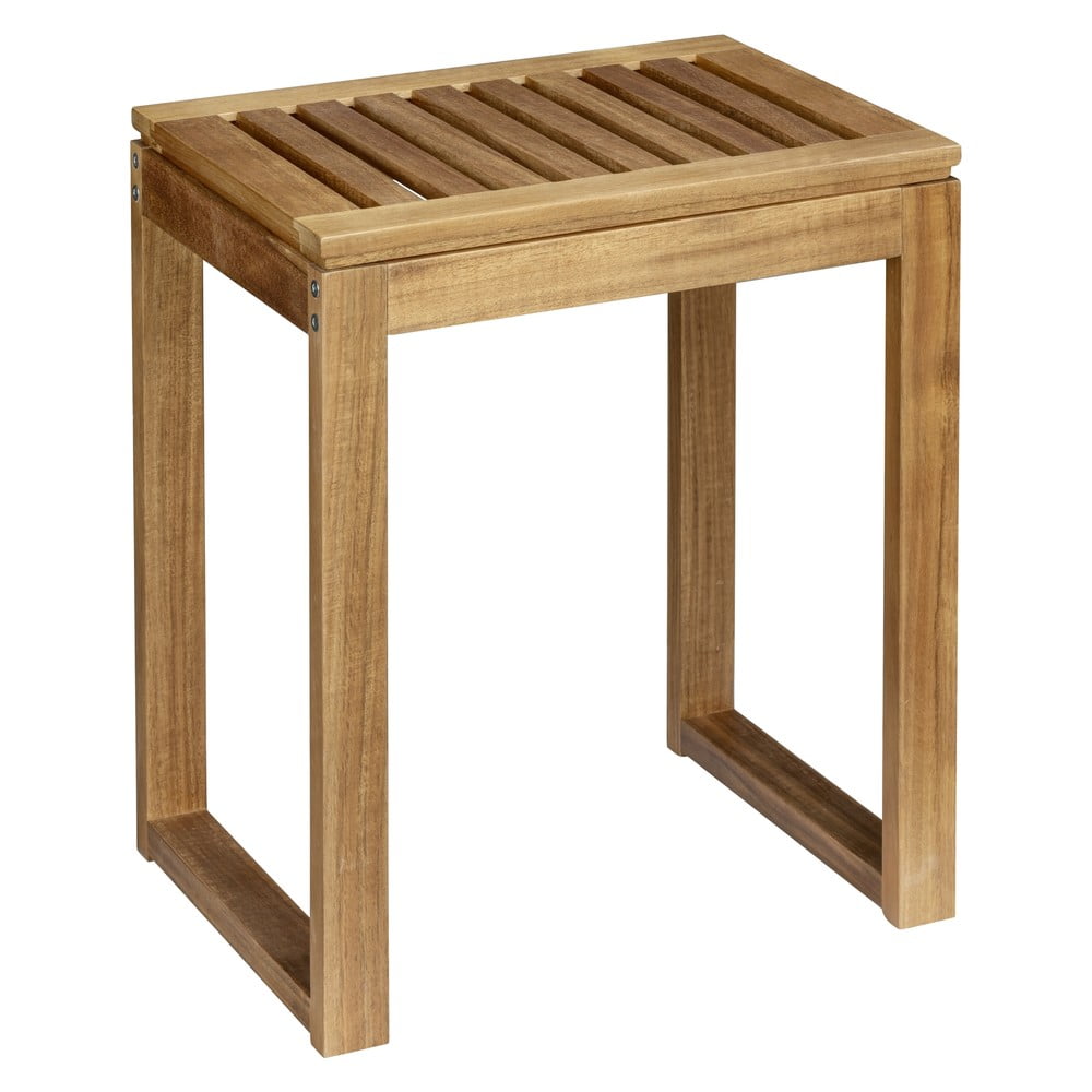 Sgabello di colore naturale in acacia massiccia Fondi – Wenko | Sgabelli