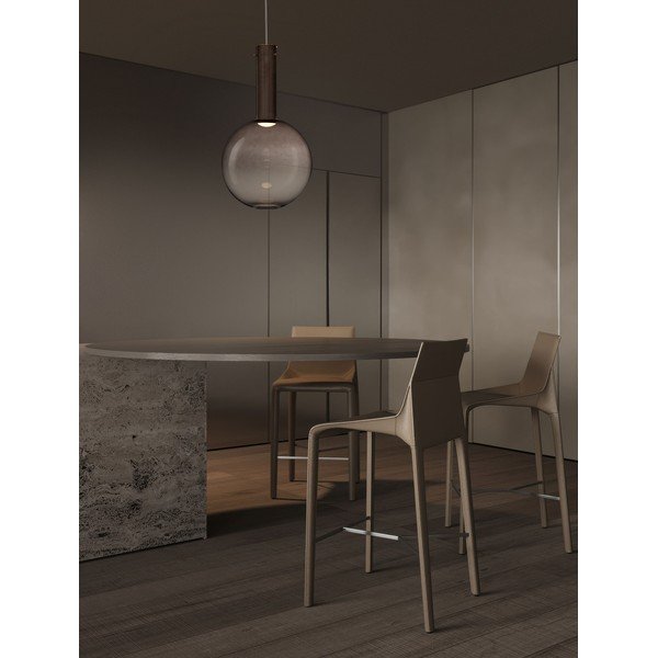Lampadario LED marrone in vetro con intensità regolabile ø 30 cm Nostos – Nova Luce-image-3
