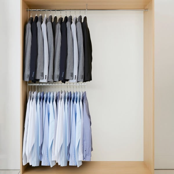 Set di 2 scale e asta porta abiti espandibile Muro - Compactor-image-1