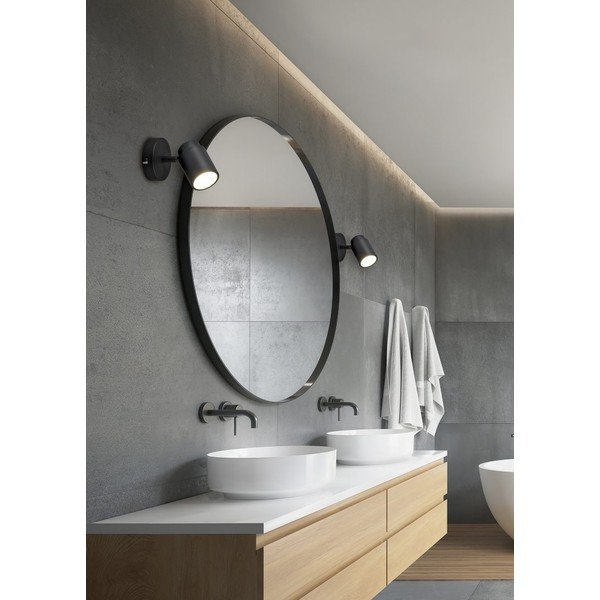 Faretto in metallo nero opaco 10x9 cm Angelo - Trio-image-1