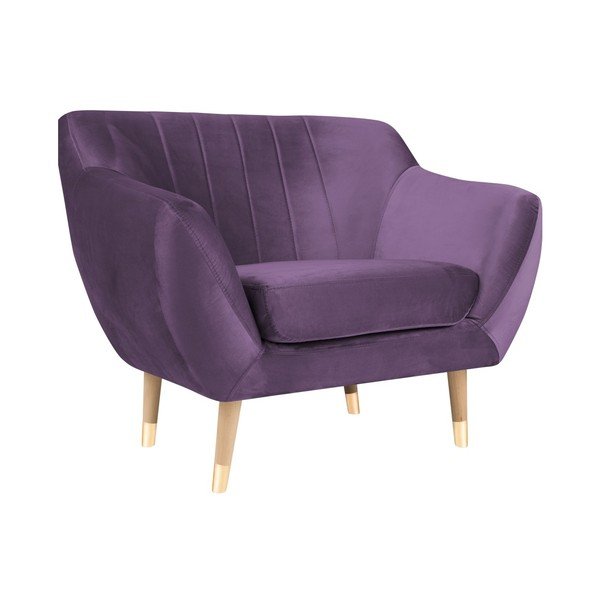Poltrona in velluto viola Benito - Mazzini Sofas-image-2