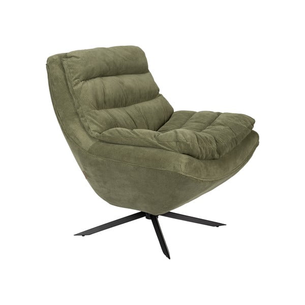 Poltrona in velluto verde Vince - Dutchbone