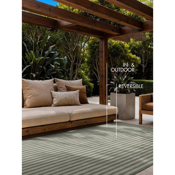 Tappeto da interno/esterno verde/color crema 200x300 cm Haringey Linley – Ted Baker-image-4