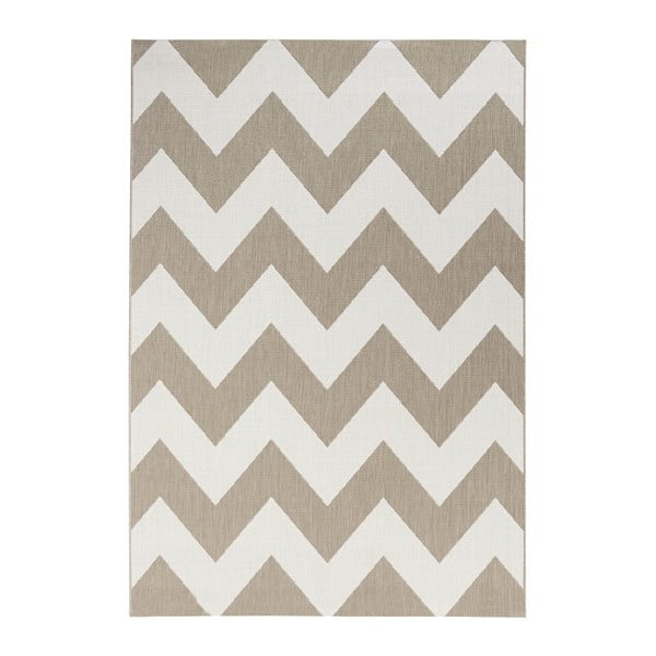 Béžovobílý koberec vhodný do exteriéru Bougari Unique, 160 x 230 cm