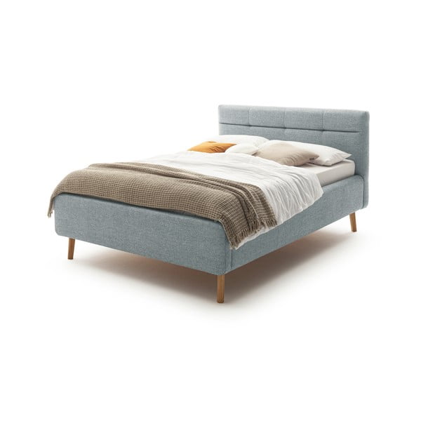 Letto matrimoniale imbottito blu polveroso con contenitore con rete inclusa 140x200 cm Lotte – Meise Möbel-image-4