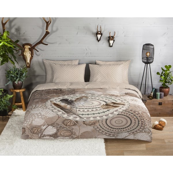 Biancheria da letto marrone in flanella per letto singolo 140x200 cm Ringhda – HIP-image-1