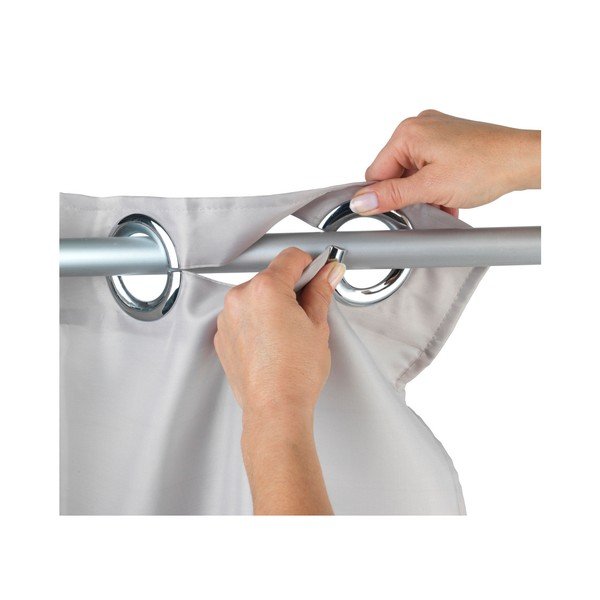 Tenda da doccia grigia con finitura antimuffa Barocco, 180 x 200 cm Comfort Flex - Wenko-image-3
