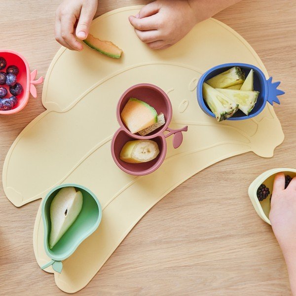 Ciotole per bambini in set gialle/verdi in silicone 2 pz Lemon & Pear – OYOY Mini-image-3