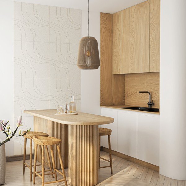 Set di pannelli acustici in tessuto 2 pz 60x60 cm Waves II – Styler-image-2